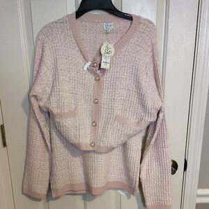 Women's Pink Cardigan Sweater